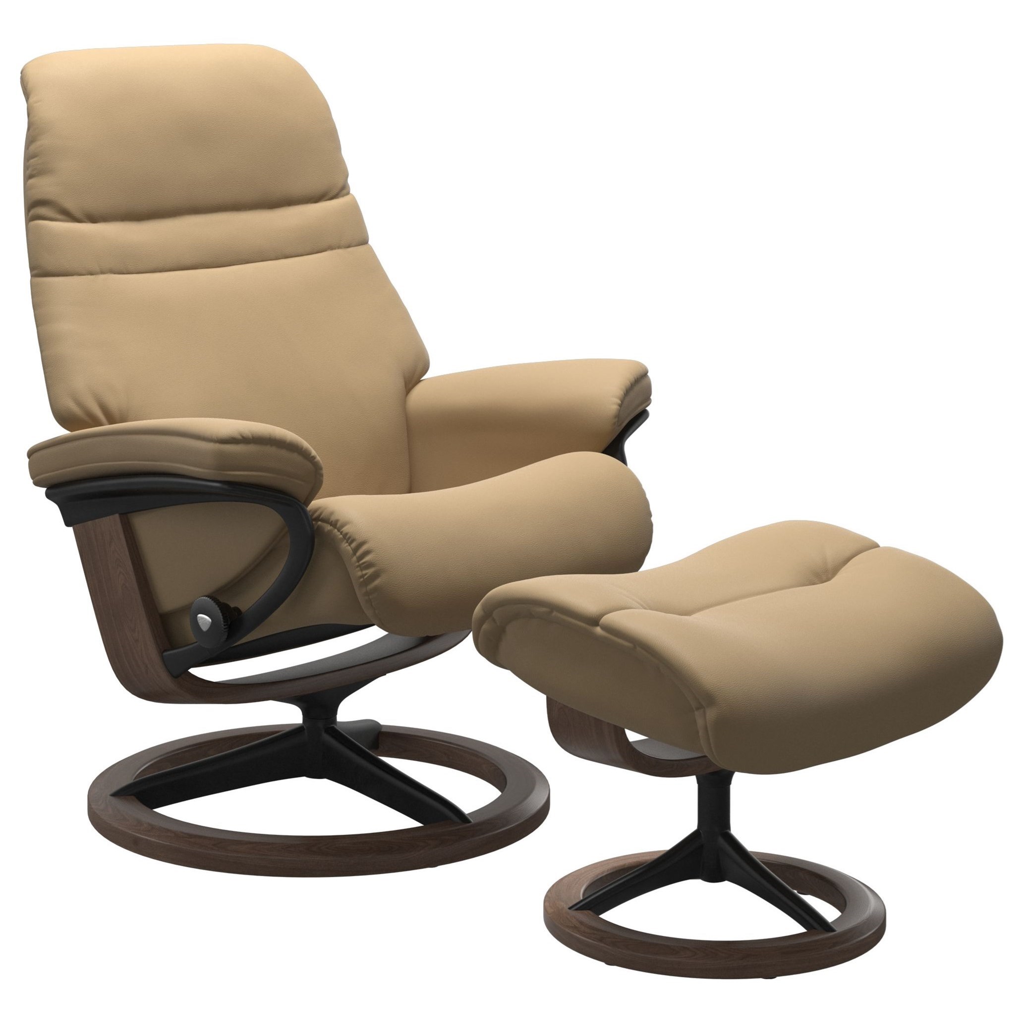 Stressless Sunrise 1237315 Medium Reclining Chair and Ottoman with